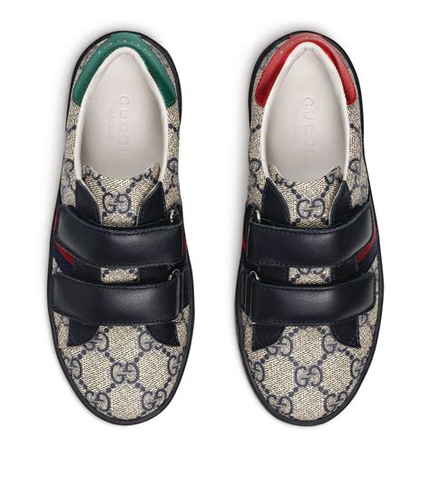 gucci baby ace vl sneakers toddler|Toddler Gucci Ace sneaker in blue and grey GG Supreme.